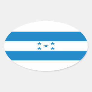Adesivo Oval Bandeira nacional das Honduras
