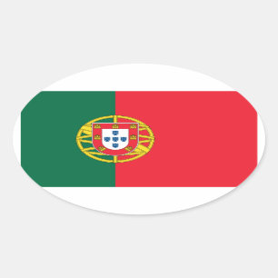 Adesivo Oval Bandeira nacional de Portugal