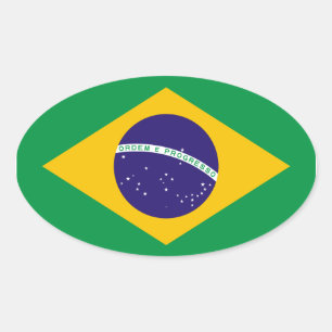 Adesivo Oval Bandeira Nacional do Brasil