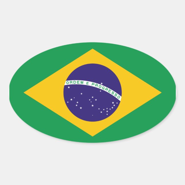 Adesivo Oval Bandeira Nacional do Brasil (Frente)