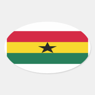 Adesivo Oval Bandeira nacional do Gana