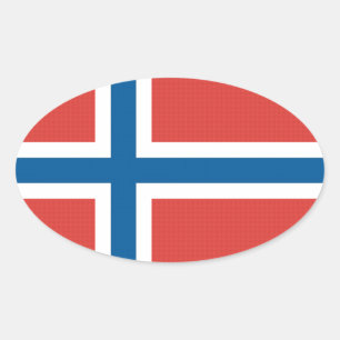 Adesivo Oval Bandeira norueguesa