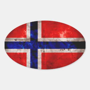 Adesivo Oval Bandeira norueguesa