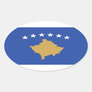 Adesivo Oval Bandeira Oval do Kosovo
