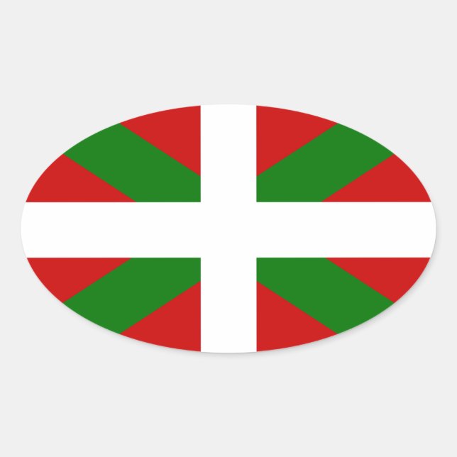 Adesivo Oval Bandeira país Basco euskadi (Frente)
