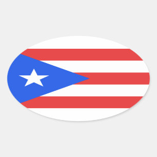 Adesivo Oval Bandeira Porto Rico
