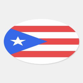 Adesivo Oval Bandeira Porto Rico