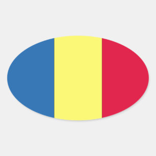 Adesivo Oval Bandeira romena