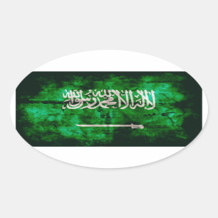 Adesivo Oval Bandeira saudita