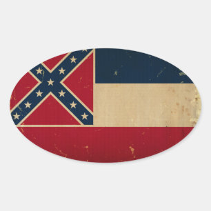 Adesivo Oval Bandeira VINTATE.png do estado de Mississippi