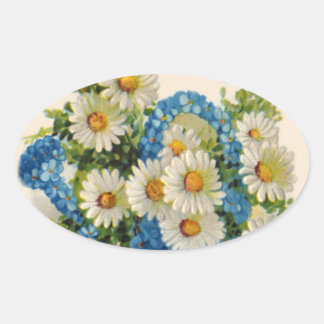 Adesivo Oval Bandeja Azul de Água Flor