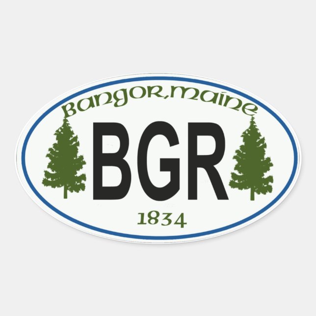 Adesivo Oval bangor maine (Frente)