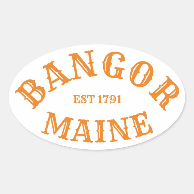 Adesivo Oval Bangor, Maine Oval Sticker (Frente)