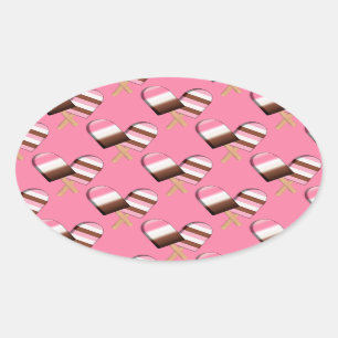 Adesivo Oval Bares de Sorvete napolitano 01-OVAL STICKERS