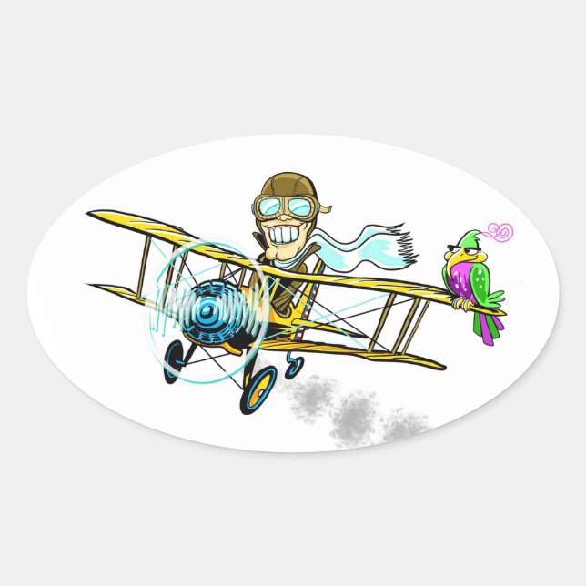 Adesivo Oval Barnstormer Bob e Bird (Frente)