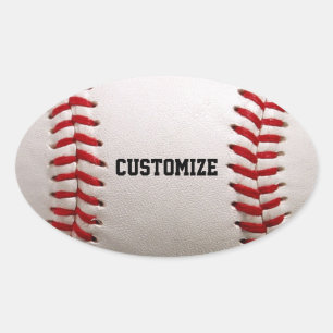 Adesivo Oval Baseball com texto personalizável