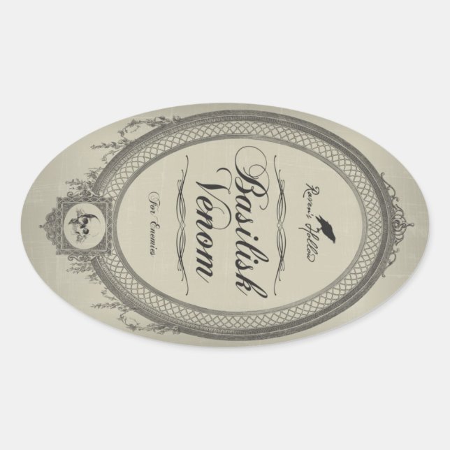 Adesivo Oval Basilisk Venom Halloween Jar Sticker (Frente)