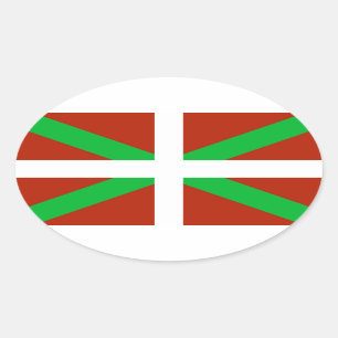 Adesivo Oval Basque Flag Ikurrina Sticker