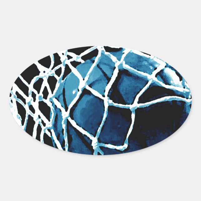 Adesivo Oval Basquete Azul (Frente)