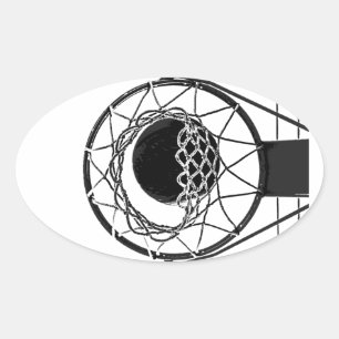 Adesivo Oval Basquete de pop