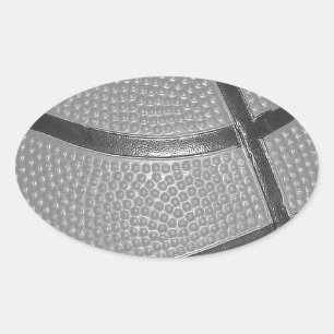 Adesivo Oval Basquete preto e branco