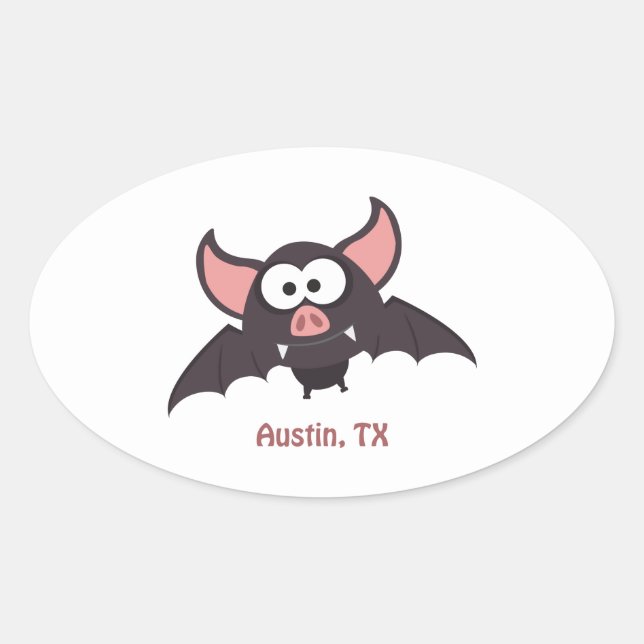 Adesivo Oval Bat - Austin, Texas (Frente)
