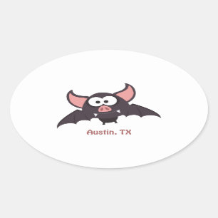 Adesivo Oval Bat - Austin, Texas
