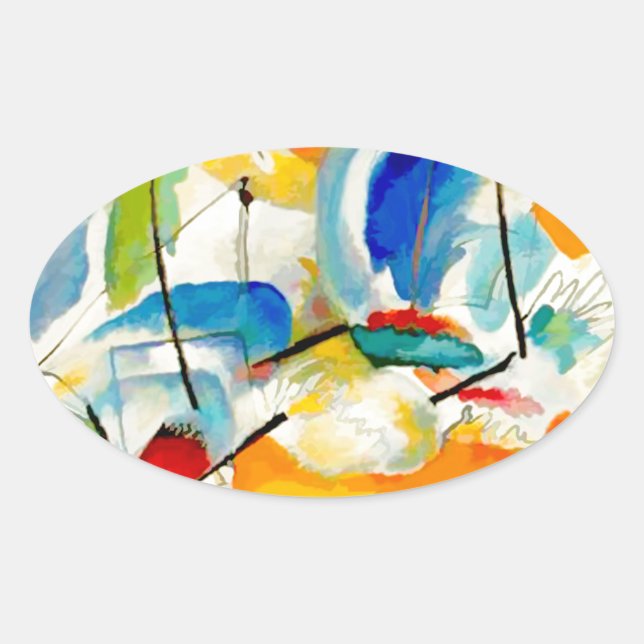 Adesivo Oval Batalha do Mar de Kandinsky em 1913 (Frente)