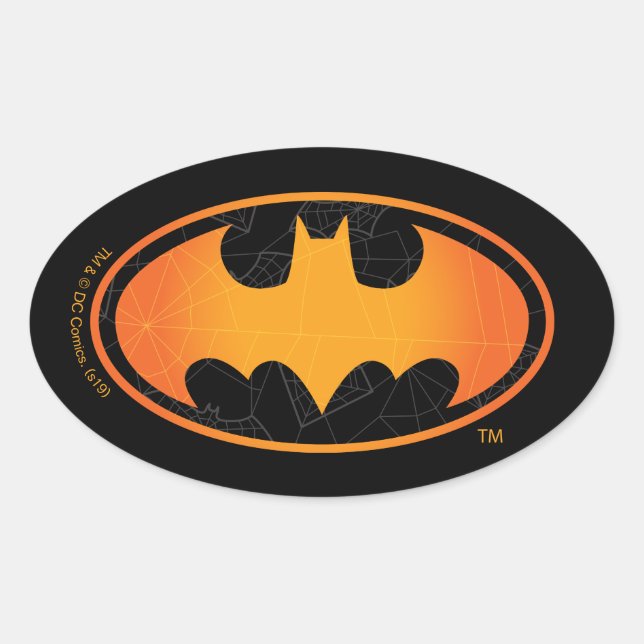 Adesivo Oval Batman | Logotipo Web Halloween (Frente)