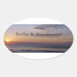 Adesivo Oval Beach Sunrise