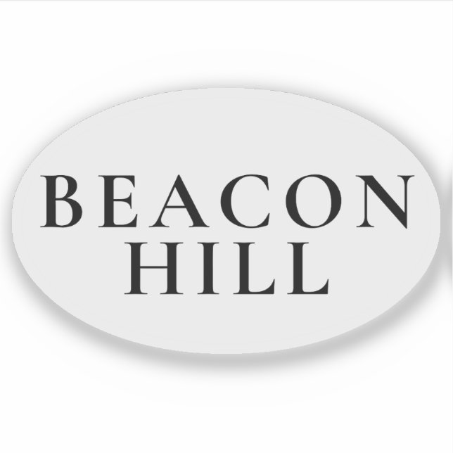 Adesivo Oval Beacon Hill Boston Preppy (Frente)