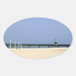 Adesivo Oval Beacon Light, do lago Michigan Shores