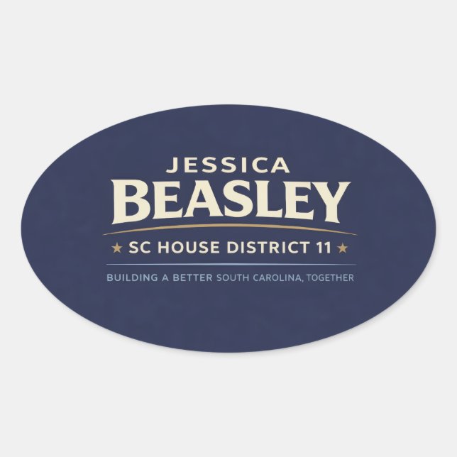Adesivo Oval Beasley para SC House Distrito 11 (Frente)
