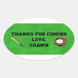 Adesivo Oval Beball Party Obrigado Sticker