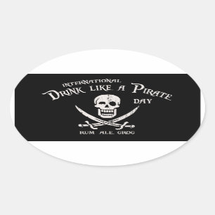Adesivo Oval Bebida como um pirata