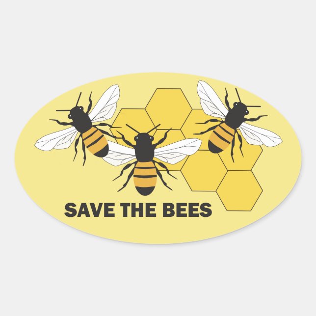 Adesivo Oval Beekeeper Save the Bees Sticker (Frente)