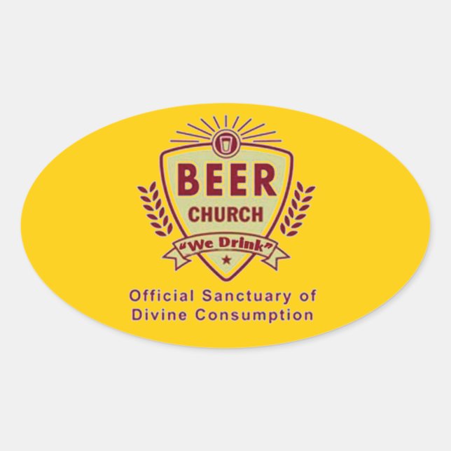 ADESIVO OVAL BEER CHURCH (Frente)