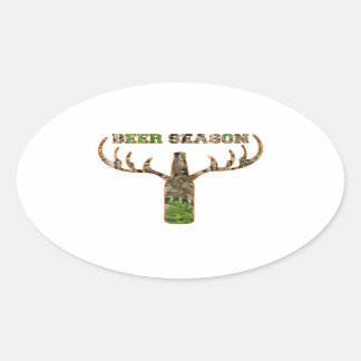 Adesivo Oval Beer Season Hunter Gift Para Hunter
