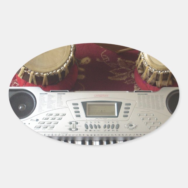 Adesivo Oval Belo Canto Criativo: Tapeçaria Musical (Frente)