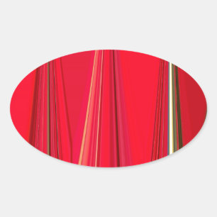 Adesivo Oval Belo Design vermelho