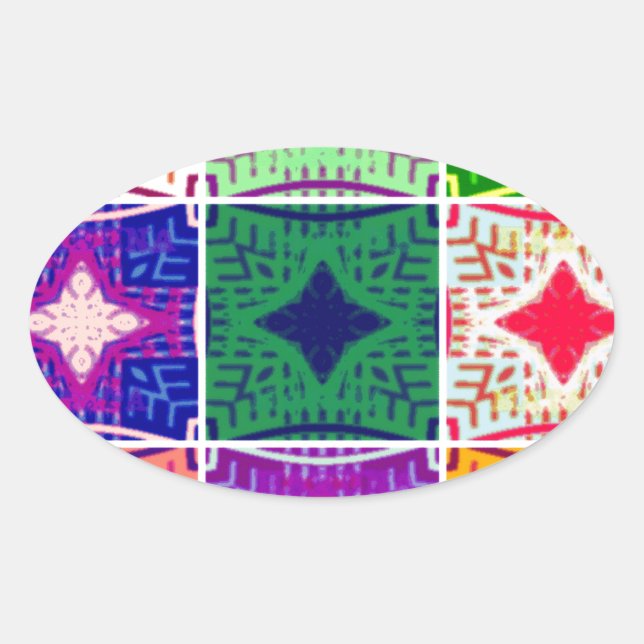 Adesivo Oval Belo e espantoso padrão de Impressão com controlo  (Frente)