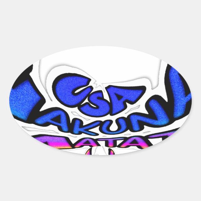 Adesivo Oval Belo e impressionante texto divertido dos EUA, pad (Frente)