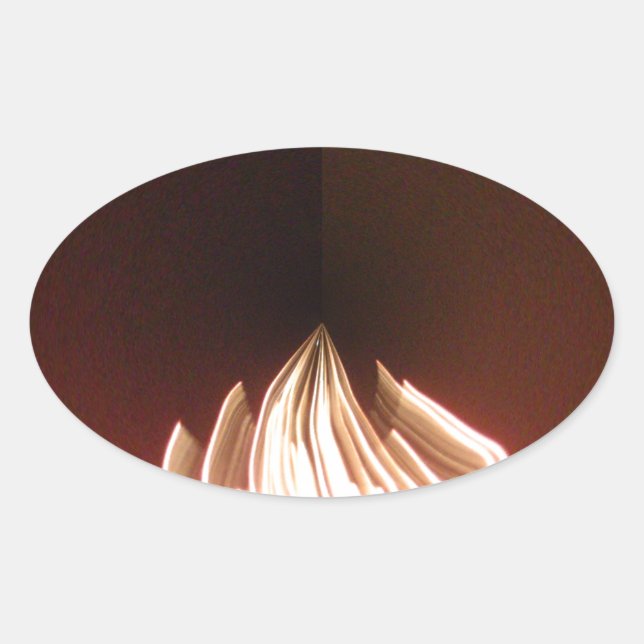 Adesivo Oval Belo Impressão de Arte Abstrato (Frente)