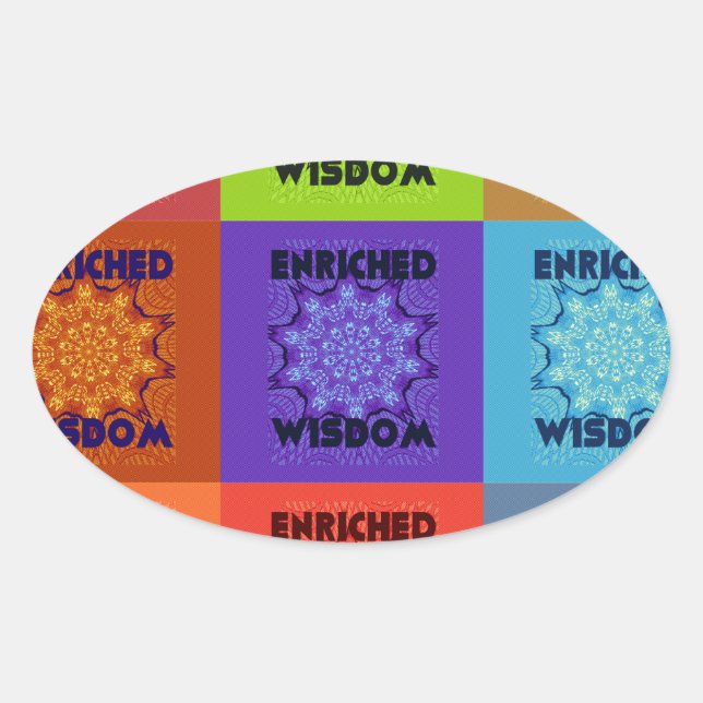 Adesivo Oval Belo Impressão de arte Pop: Enriquecida (Frente)