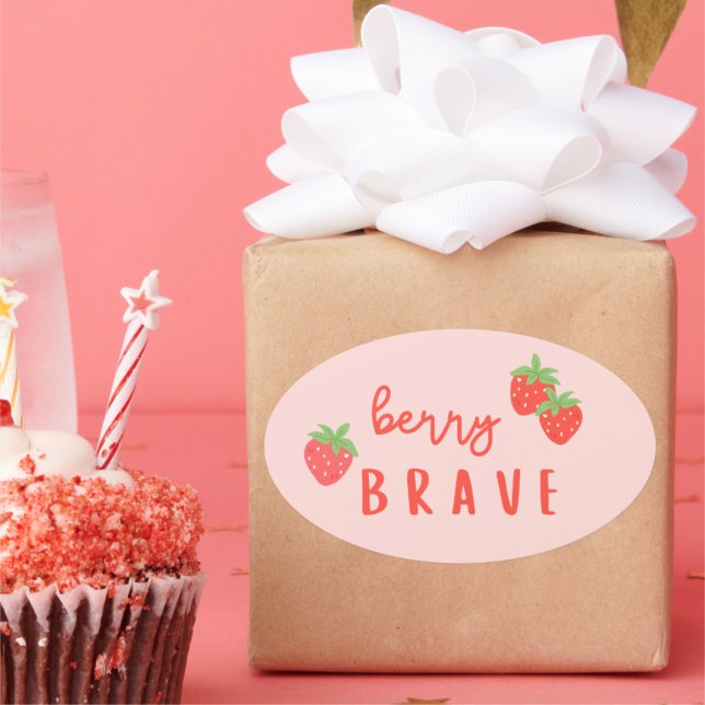 Adesivo Oval berry brave childhood cancer sick kids cute  (Festa)