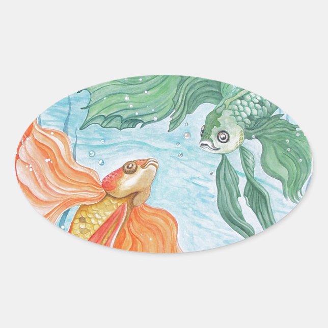 Adesivo Oval Betta Dance (Frente)