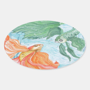 Adesivo Oval Betta Dance