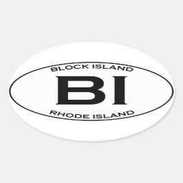 Adesivo Oval BI - ilha de bloco Rhode - ilha