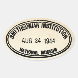 Adesivo Oval Biblioteca Stamp Smithsonian Institution 1944