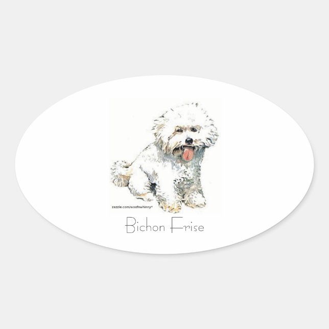 Adesivo Oval Bichon Frise (Frente)